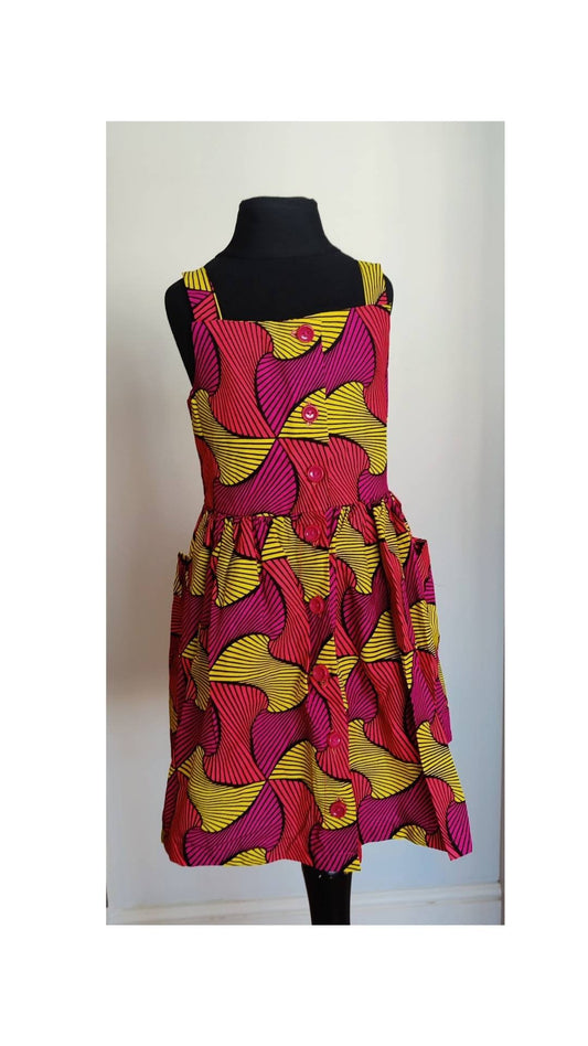Little Girl's Dress,  African Print Girls Dress, Party Dress, Church Dress, Toddler Dress,  Ankara Girls Dress, Pink