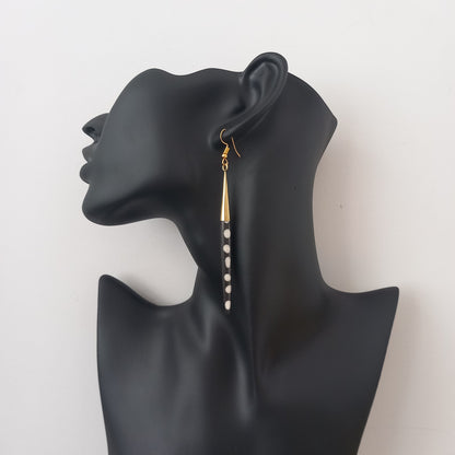 Bone and Brass Drop Earrings
